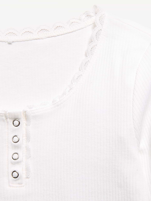 Long-Sleeve Ribbed Henley T-Shirt for Girls
