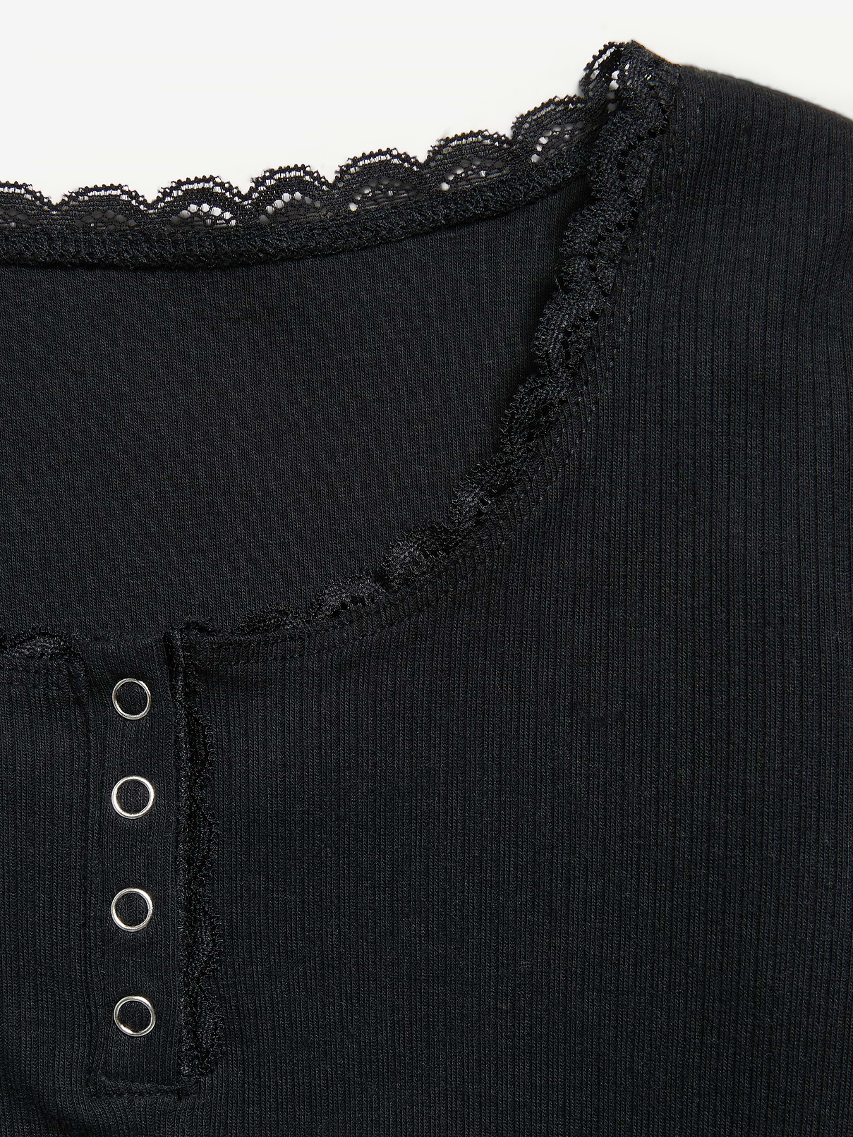 Image number 2 showing, Long-Sleeve Ribbed Henley T-Shirt for Girls
