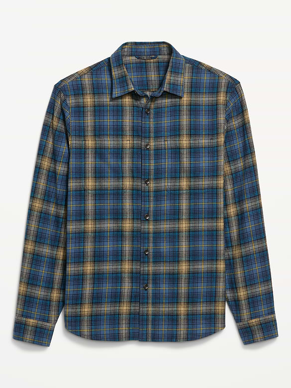 Relaxed Long-Sleeve Flannel Pocket Shirt