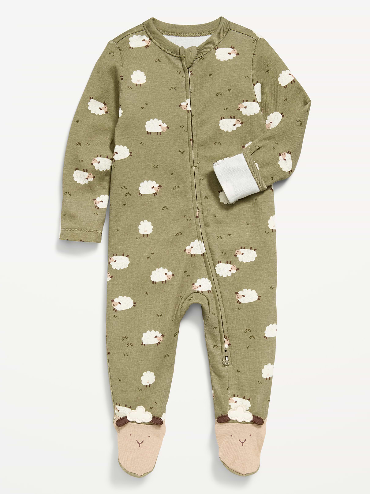 Image number 1 showing, 2-Way-Zip Sleep & Play Footed One-Piece for Baby