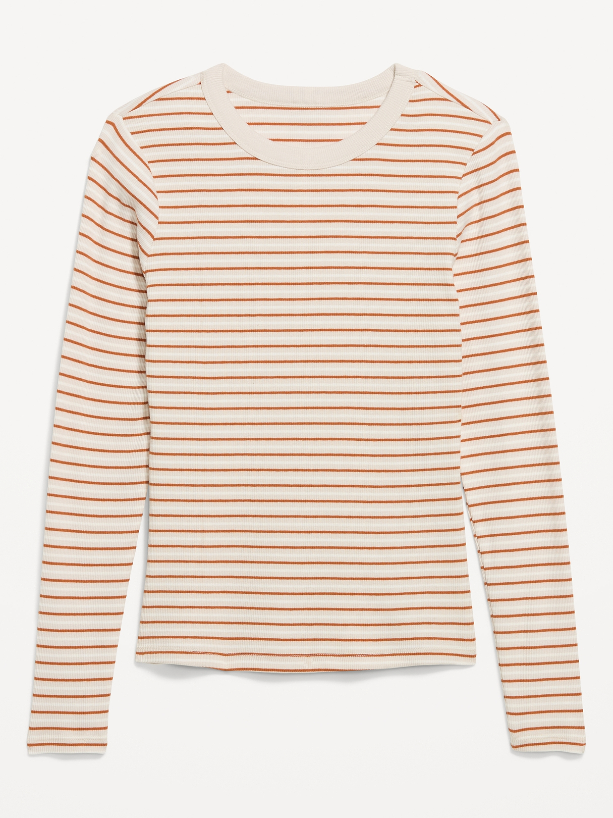 Snug Long-Sleeve Striped Ribbed T-Shirt | Old Navy