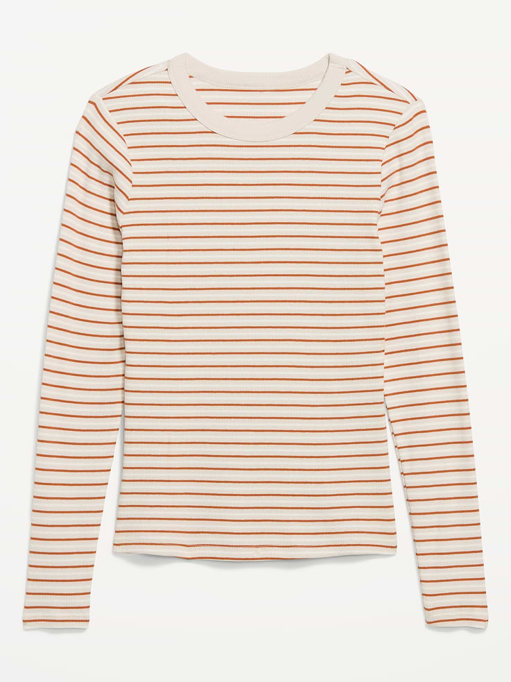 L'image numéro 4 présente T-shirt ras du cou moulant à manches longues