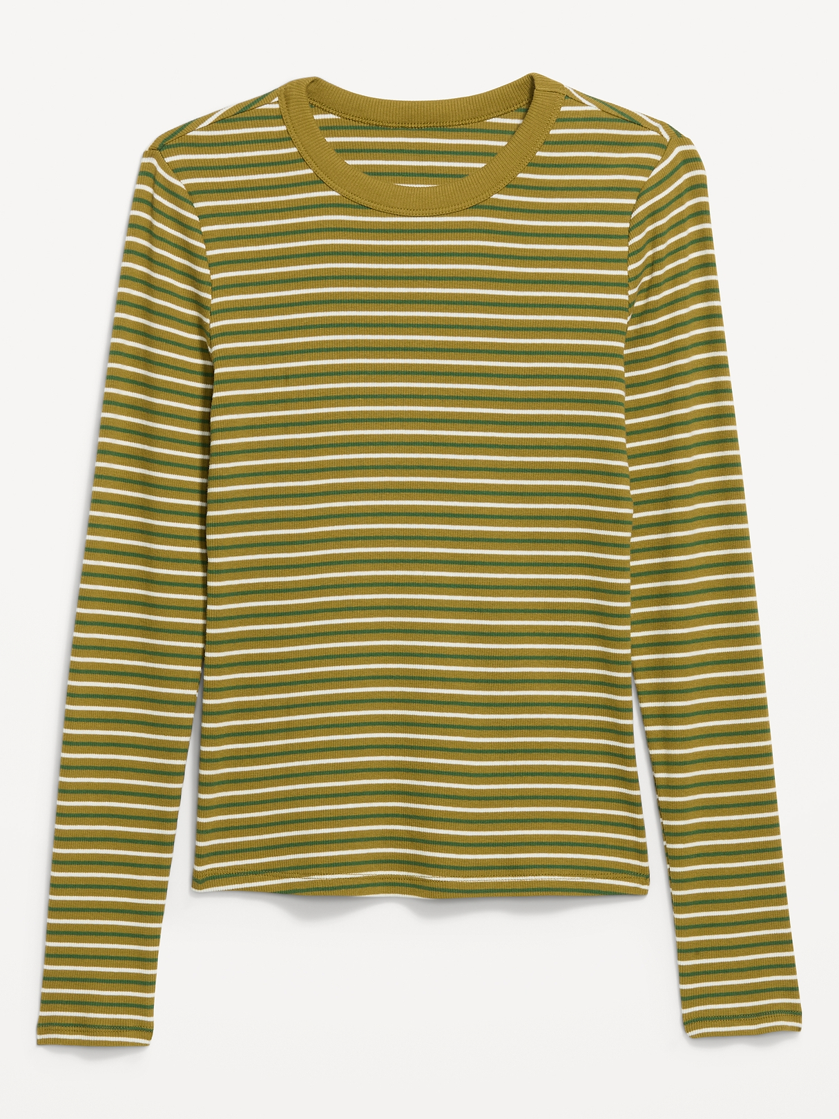 Snug Long-Sleeve Striped Ribbed T-Shirt | Old Navy