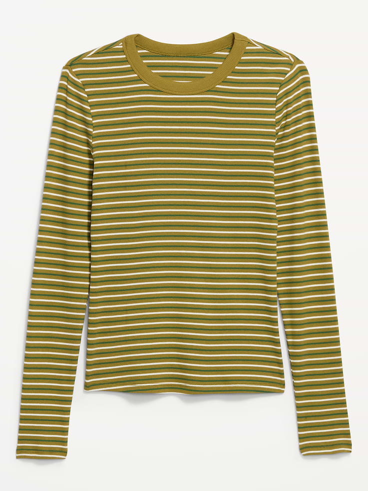 L'image numéro 4 présente T-shirt ras du cou moulant à manches longues