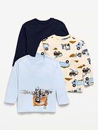 Image number 1 showing, Long-Sleeve T-Shirt 3-Pack for Toddler Boys