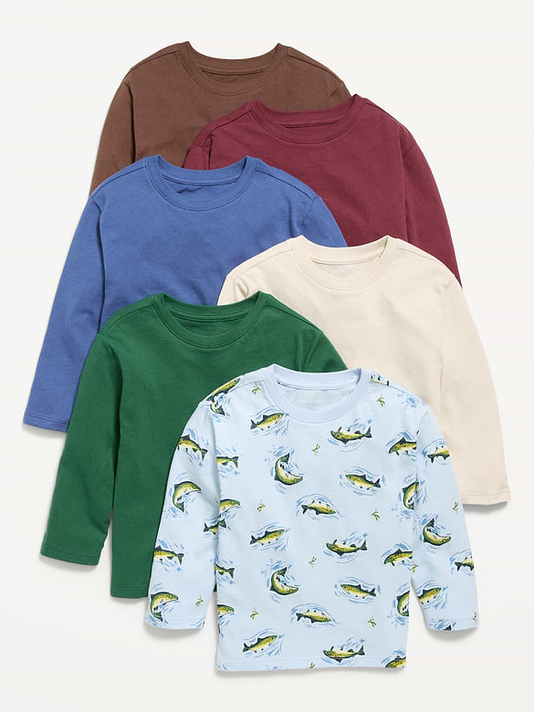 Long-Sleeve T-Shirt 6-Pack for Toddler Boys
