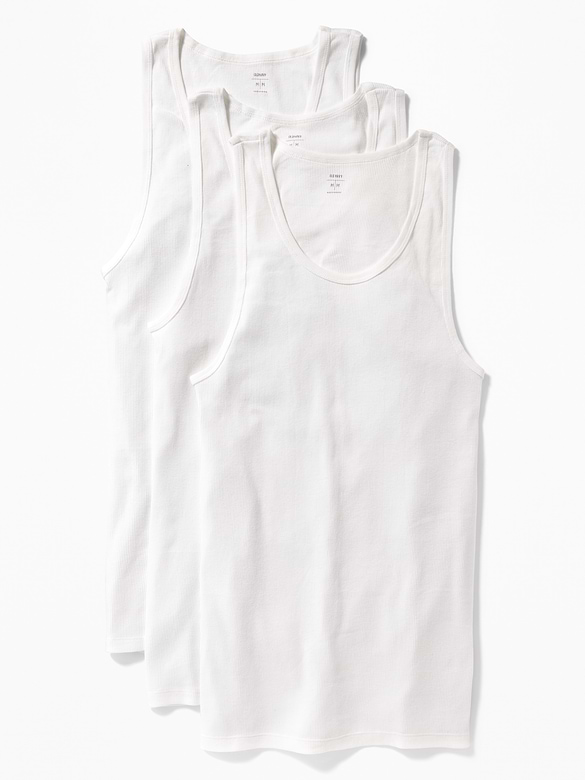 Go-Dry Rib-Knit Tank Tops 3-Pack