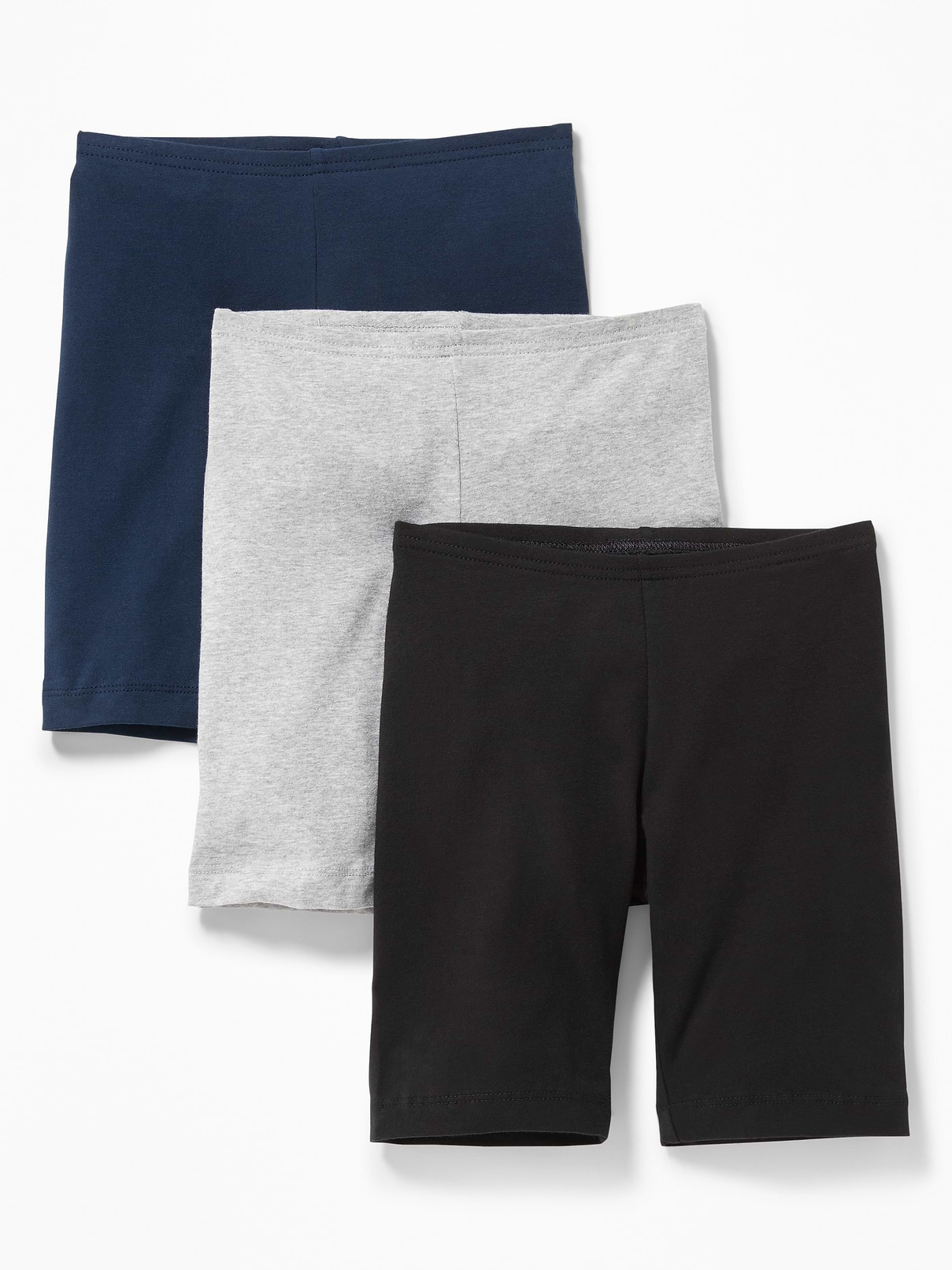 Image number 1 showing, Long Jersey Biker Shorts 3-Pack For Girls