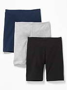 Image number 1 showing, Long Jersey Biker Shorts 3-Pack For Girls