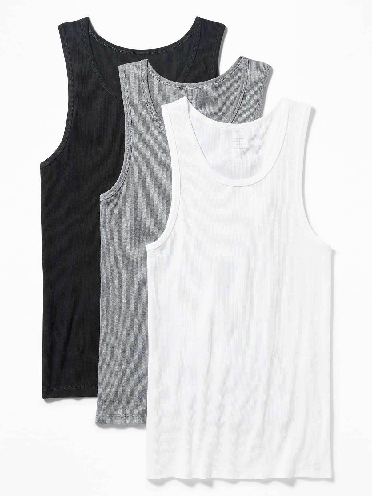 L'image numéro 1 présente Paquet de trois débardeurs en tricot côtelé pour homme