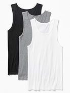 L'image numéro 1 présente Paquet de trois débardeurs en tricot côtelé pour homme