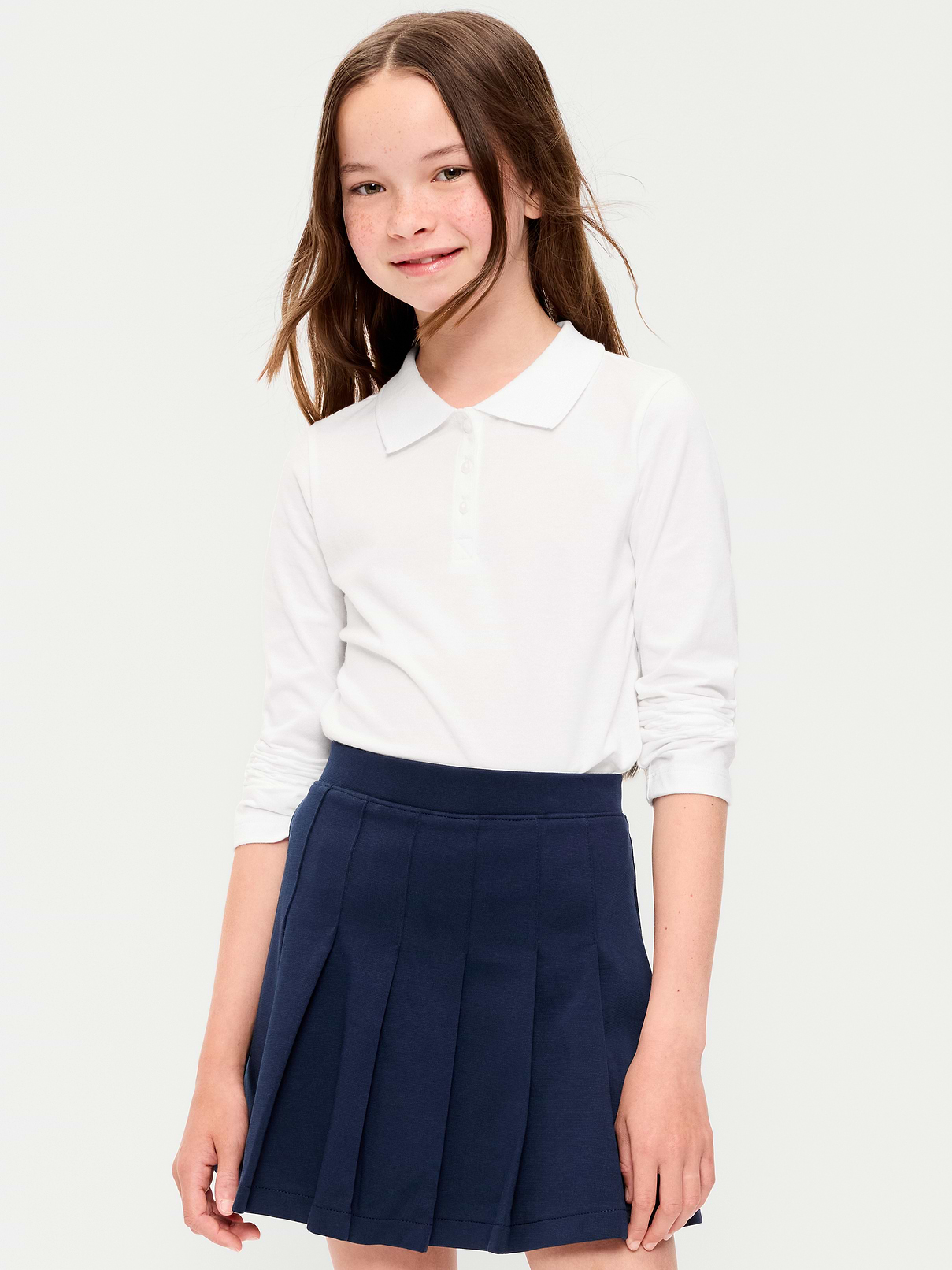 Image number 1 showing, School Uniform Jersey-Knit Polo Shirt for Girls