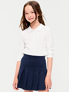 Image number 1 showing, School Uniform Jersey-Knit Polo Shirt for Girls
