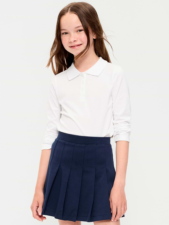 Polo d’uniforme scolaire en tricot de jersey pour fille