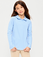 Image number 1 showing, School Uniform Jersey-Knit Polo Shirt for Girls