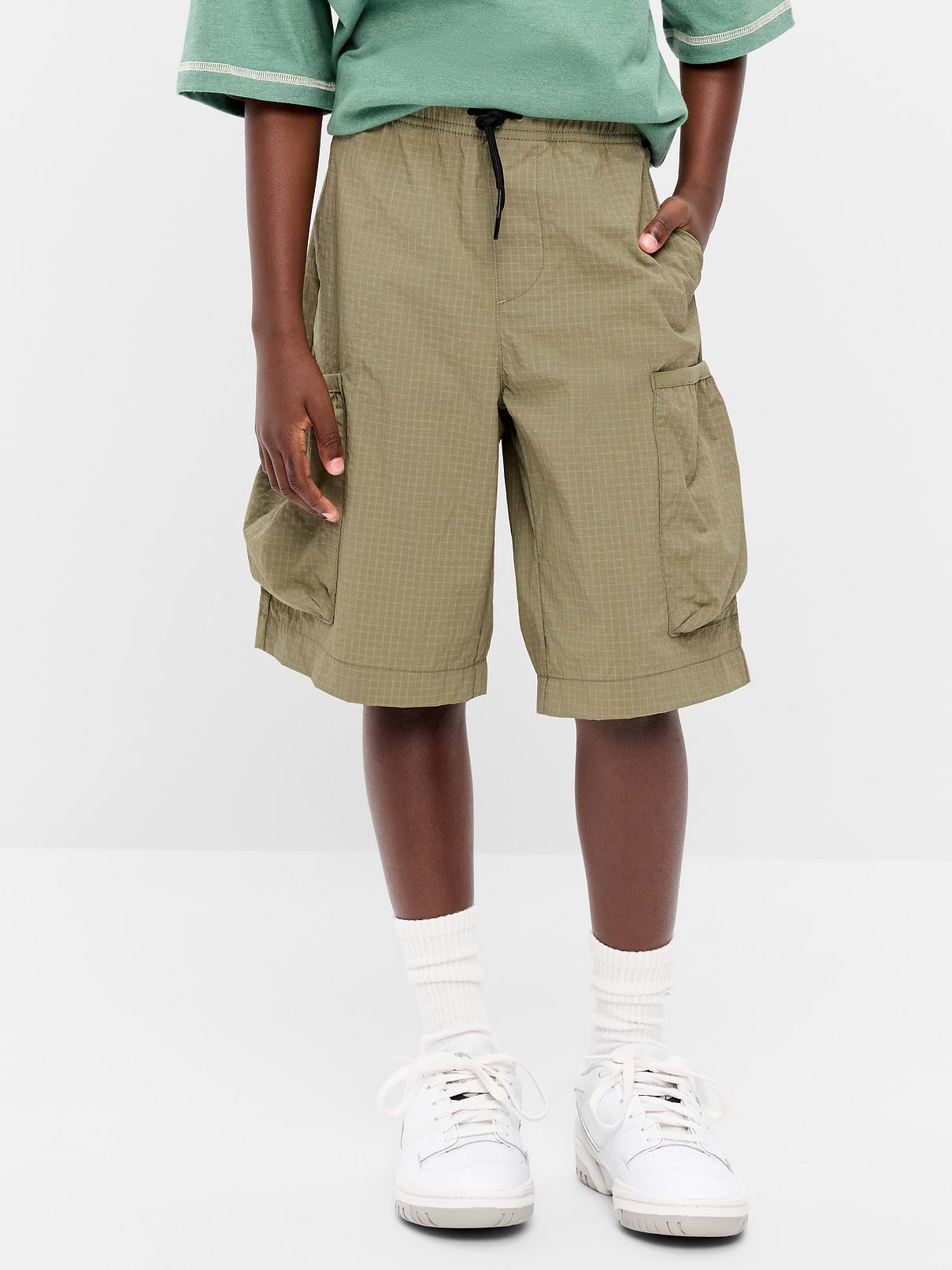 Image number 1 showing, Below Knee Super Baggy Ripstop Cargo Shorts for Boys