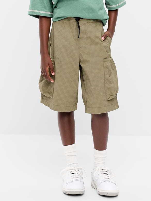 Below Knee Super Baggy Ripstop Cargo Shorts for Boys