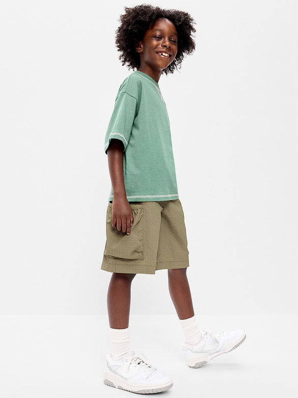 Below Knee Super Baggy Ripstop Cargo Shorts for Boys