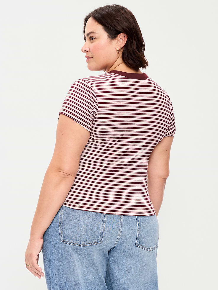 Image number 8 showing, Snug Crew-Neck Ribbed T-Shirt