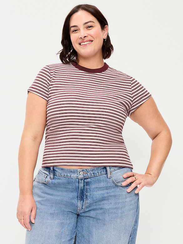 Snug Crew-Neck Ribbed T-Shirt
