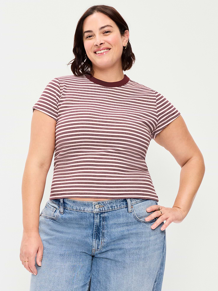Image number 7 showing, Snug Crew-Neck Ribbed T-Shirt