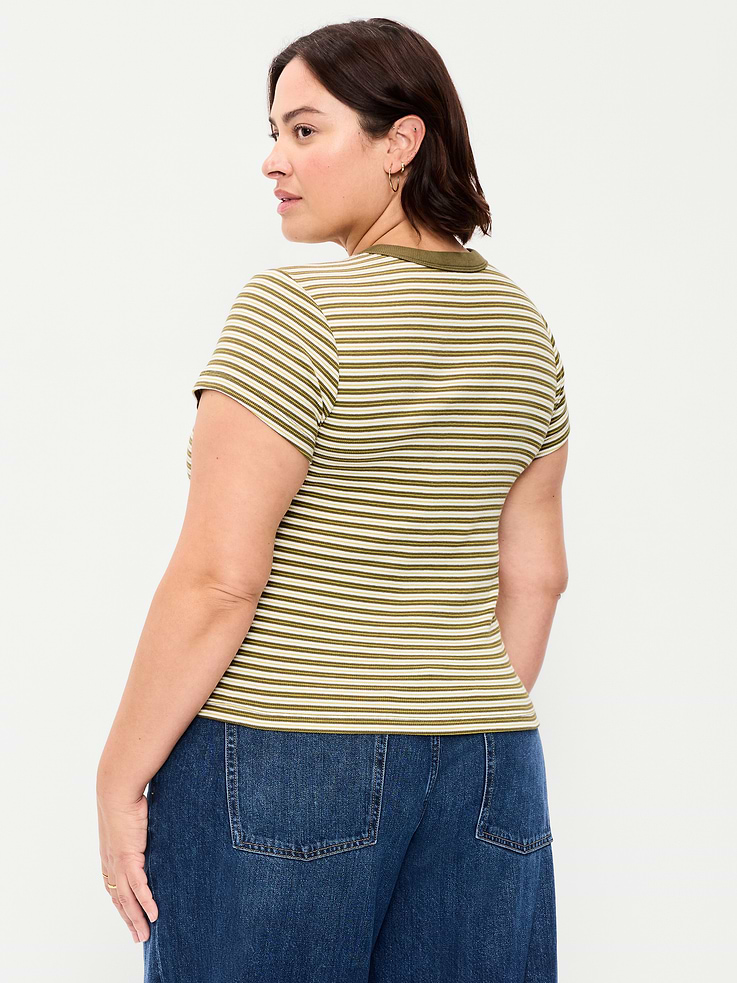 Image number 8 showing, Snug Crew-Neck Ribbed T-Shirt