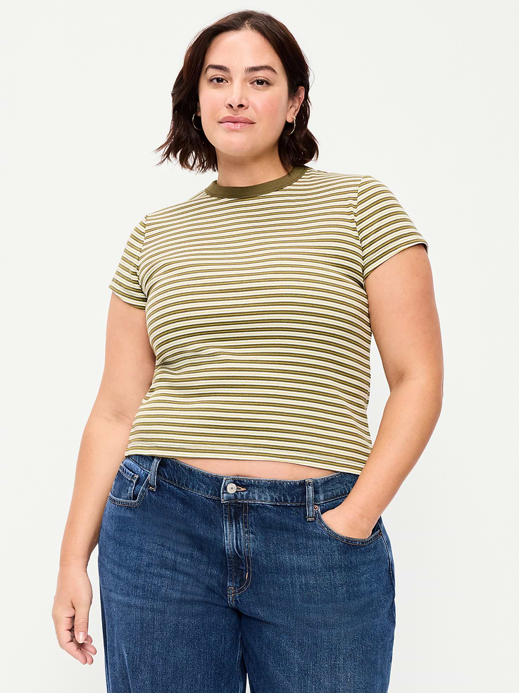 Image number 7 showing, Snug Crew-Neck Ribbed T-Shirt