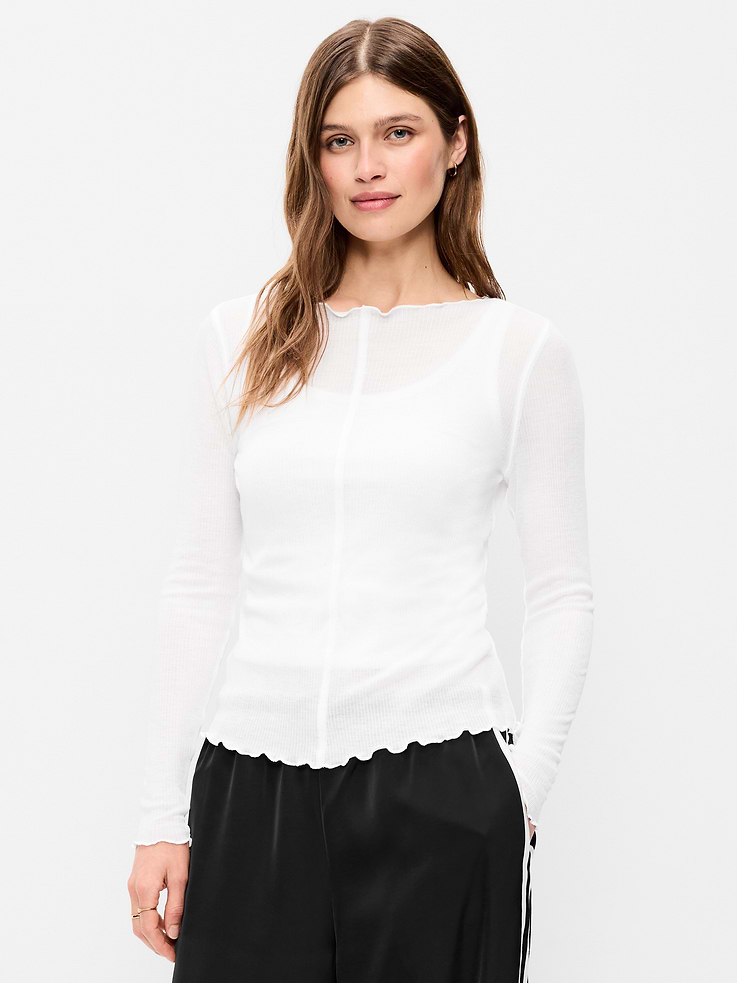 Image number 1 showing, Lettuce-Edge Tissue T-Shirt