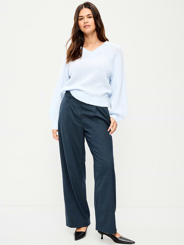 Image number 6 showing, High-Waisted Taylor Trouser Wide-Leg Pants