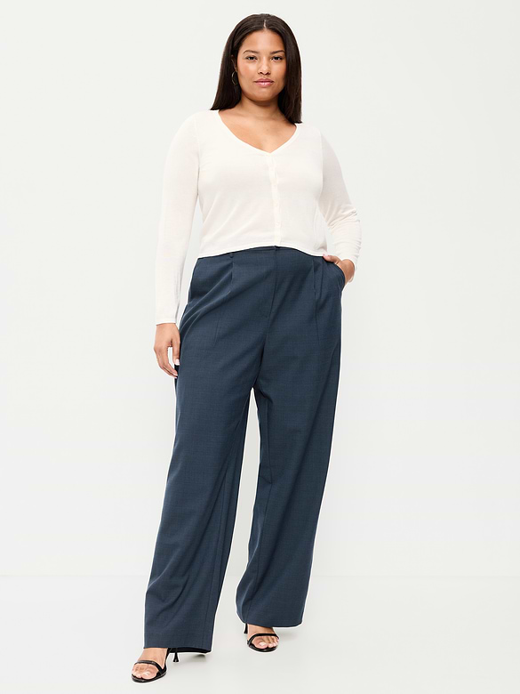 High-Waisted Taylor Trouser Wide-Leg Pants