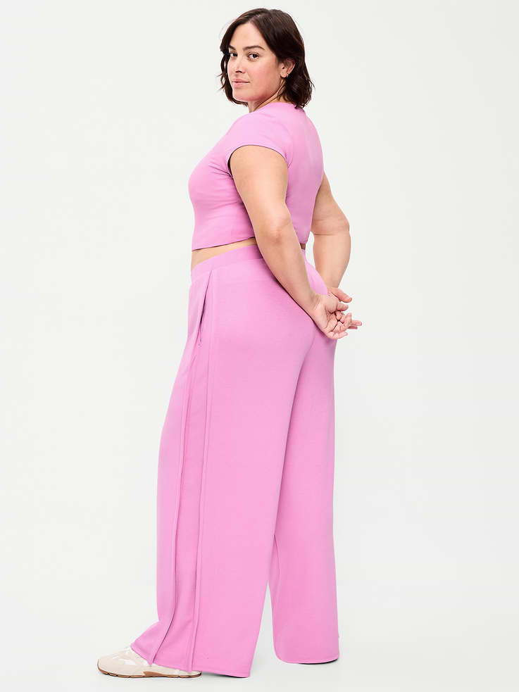 Image number 5 showing, High-Waisted Bounce Lite Drapey Wide-Leg Pleated Pants
