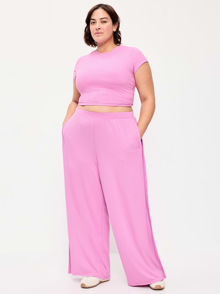 Image number 8 showing, High-Waisted Bounce Lite Drapey Wide-Leg Pleated Pants
