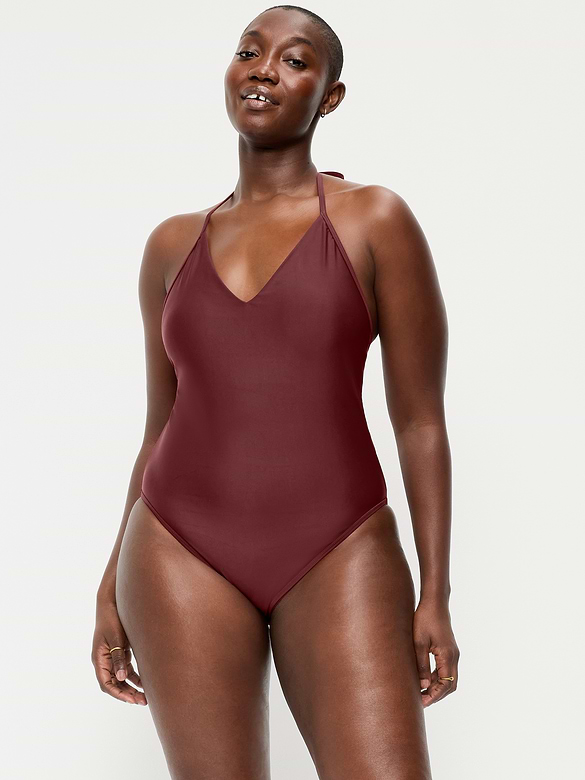 V-Neck Halter Swimsuit