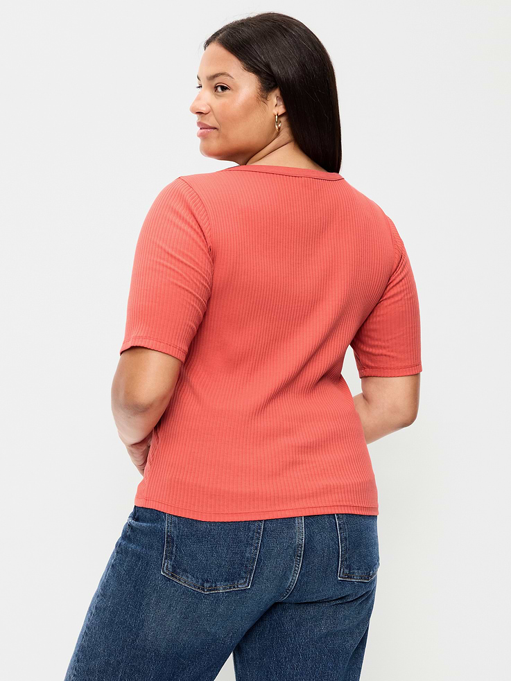 Image number 9 showing, Scoop-Neck Fitted Henley Top