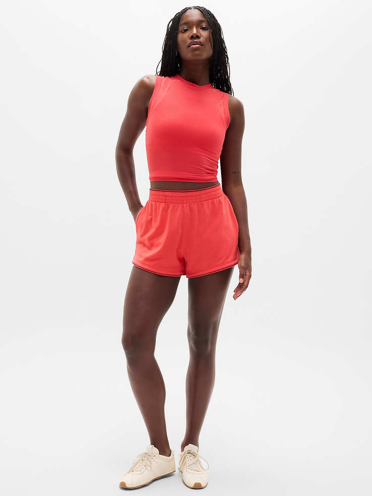 Image number 1 showing, Airy Cotton Terry Mid Rise Picot Shortie