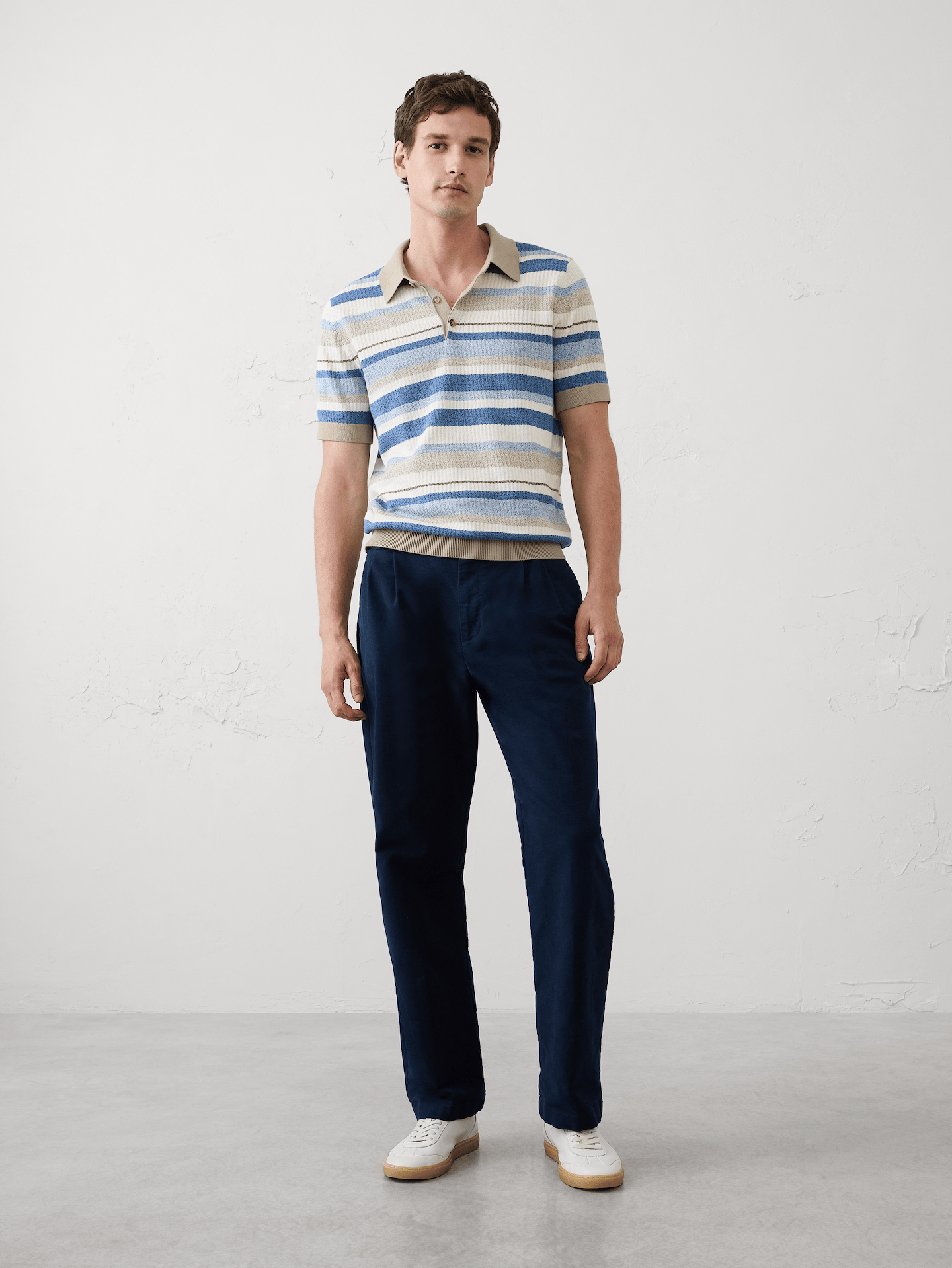 Image number 1 showing, Textured Striped Sweater Polo