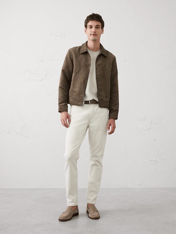 Vegan Suede Zip Jacket