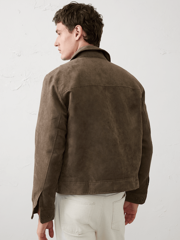 Vegan Suede Zip Jacket