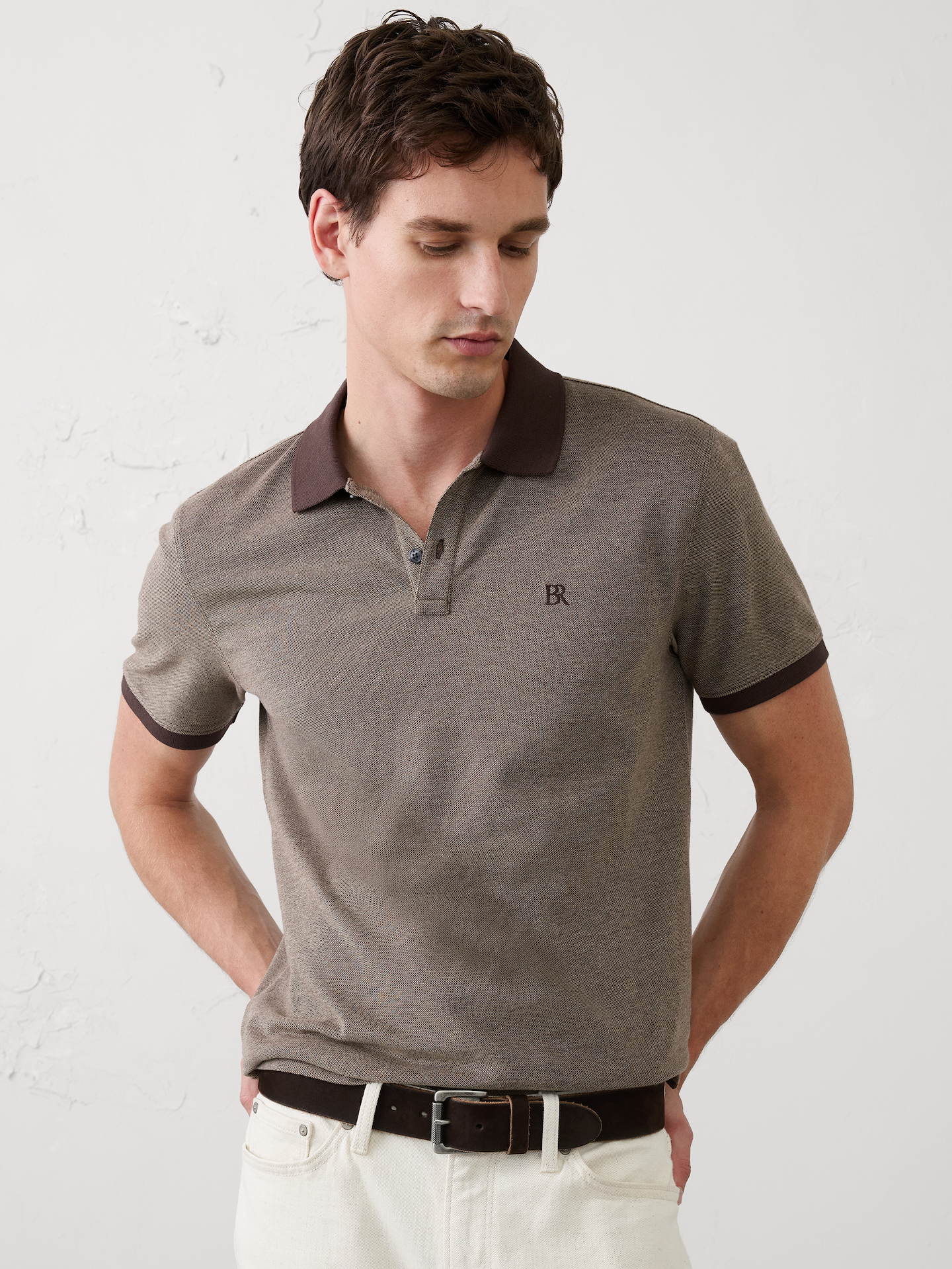 Image number 1 showing, Standard-Fit Pique Polo