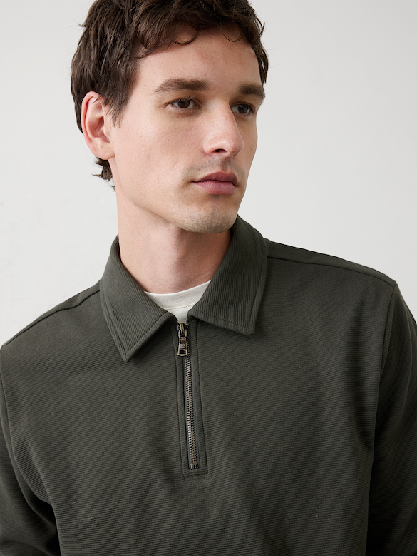 Ottoman Quarter-Zip Pullover Polo