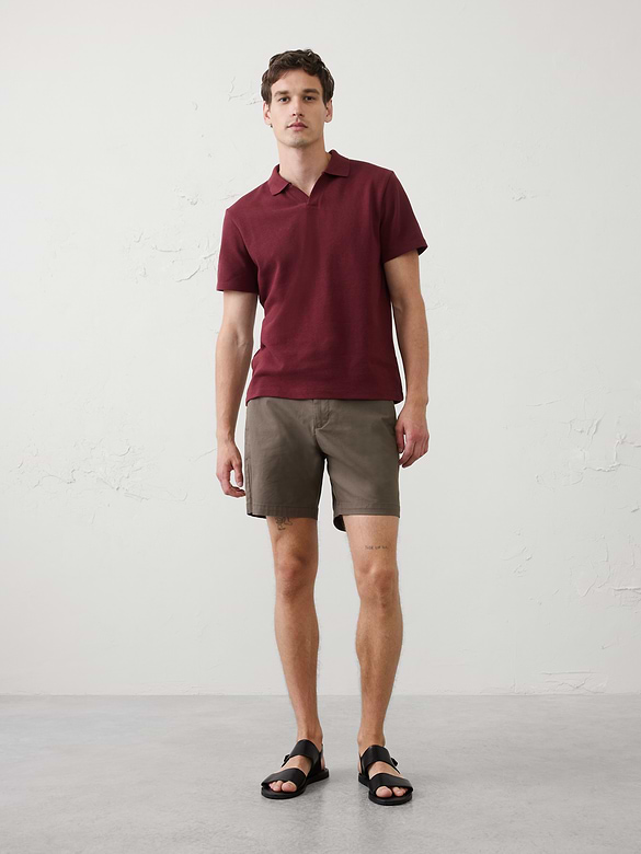 Standard-Fit Johnny-Collar Polo