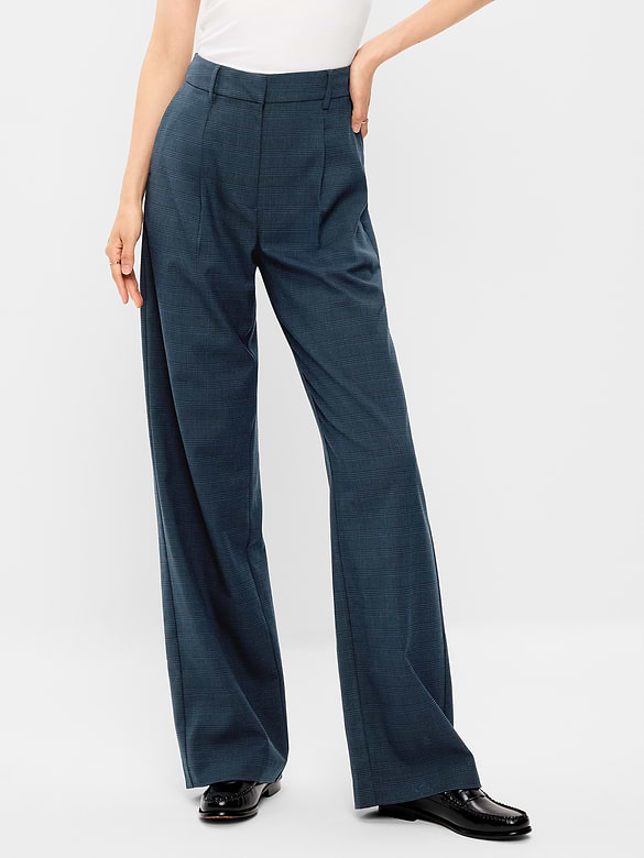 High-Waisted Taylor Trouser Wide-Leg Pants