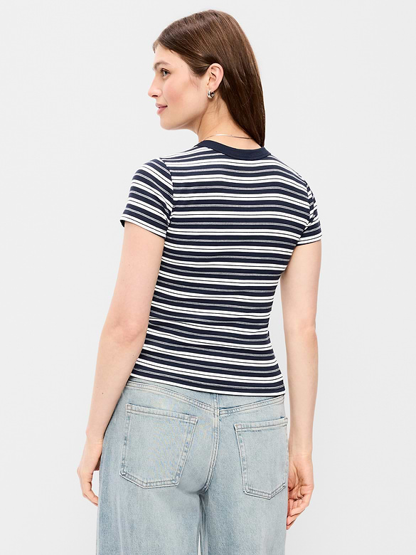 Snug Crew-Neck Ribbed T-Shirt