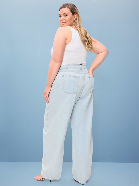 High-Waisted Rounded Wide-Leg Barrel Jeans