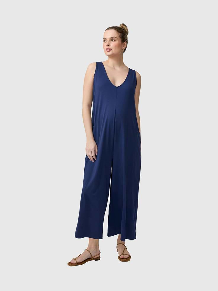 Image number 1 showing, Ingrid and Isabel Lisbon Wide-Leg Sleeveless Maternity Jumpsuit