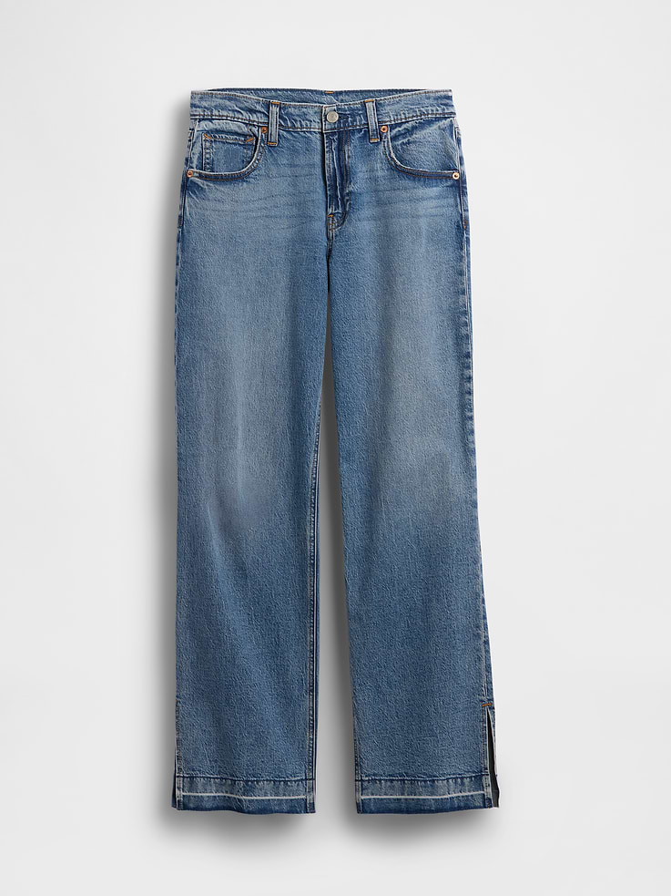 Image number 1 showing, Low Rise '90s Loose Split-Hem Jeans