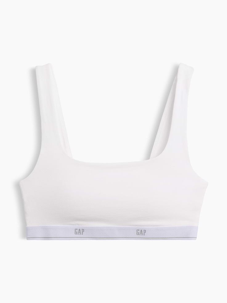 L'image numéro 6 présente Soutien-gorge léger en coton biologique extensible PureDouceur avec logo Gap