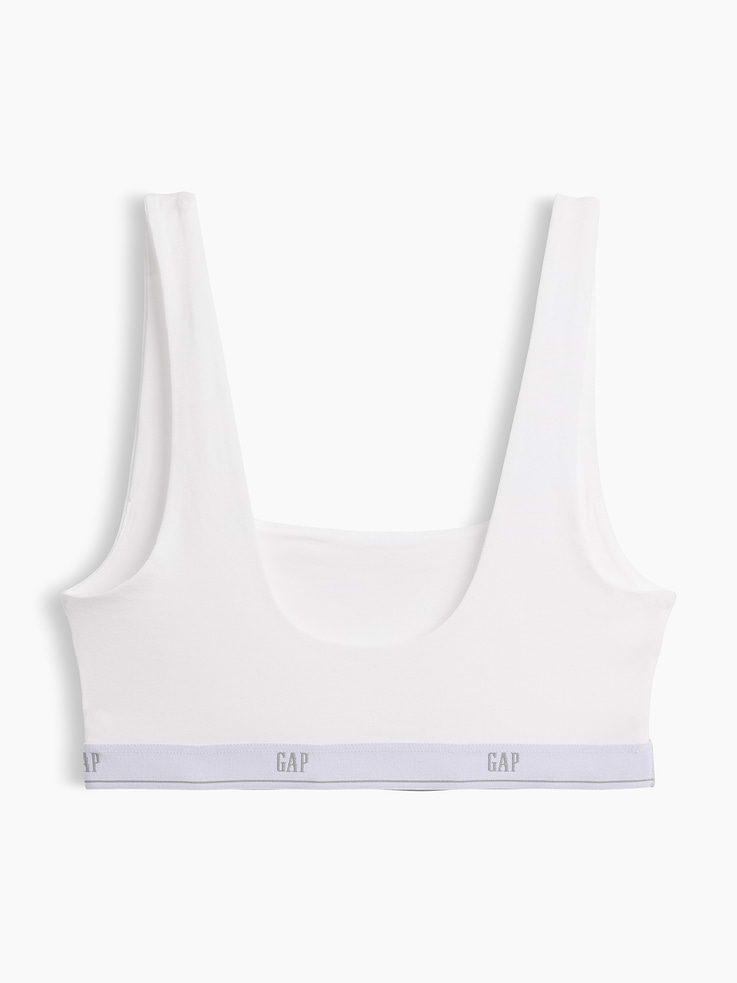 L'image numéro 7 présente Soutien-gorge léger en coton biologique extensible PureDouceur avec logo Gap