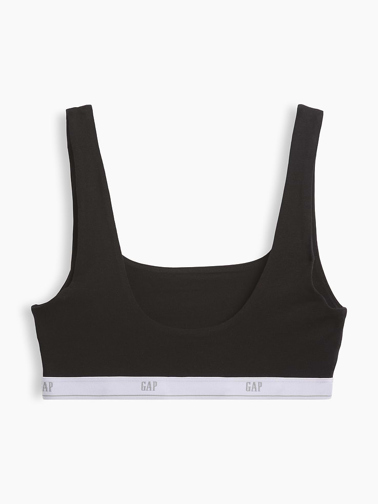 L'image numéro 7 présente Soutien-gorge léger en coton biologique extensible PureDouceur avec logo Gap