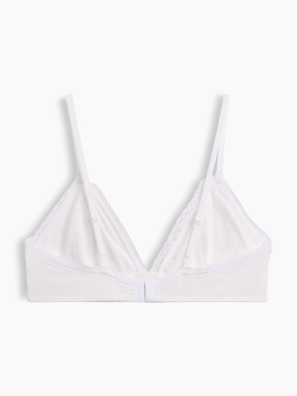SoftMade Organic Stretch Cotton Lace-Trim Triangle Bralette